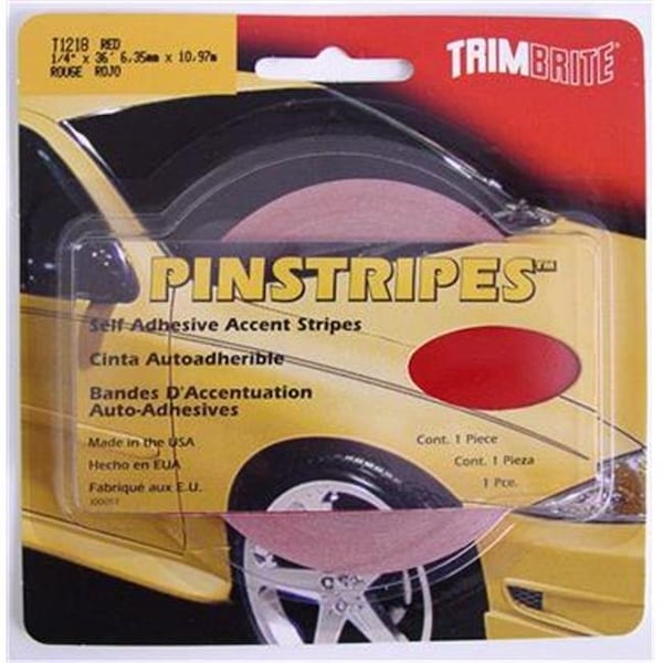 Trimbrite TRIMBRITE T1218 Pinstripe Tape; Red; 0.25 In. X 36 Ft. T18-T1218 - main